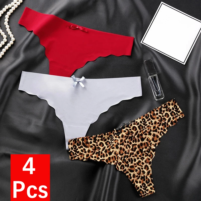 4Pcs/lot Seamless Underwear Panties Thong Sexy G String Intimate Leopard Print Super Thin Ice Silk Women Low-Rise Underpants
4Pcs/lot Seamless Underwear Panties Thong Sexy G String Intimate Leopard Print Super Thin Ice Silk Women Low-Rise Underpants