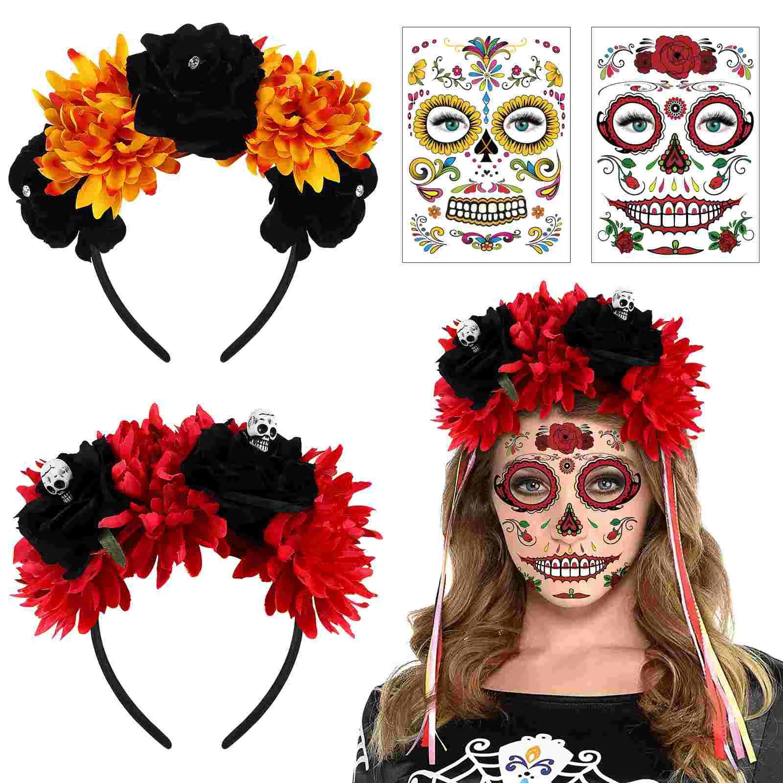 Headbands Stickers Halloween Flower Crown Floral Womens Party Favor Vintage Tattoos
Headbands Stickers Halloween Flower Crown Floral Womens Party Favor Vintage Tattoos