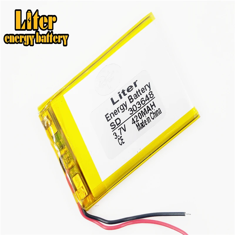 3.7V,420mAH,303648 polymer lithium Li-ion battery for GPS,mp3,mp4,mp5,dvd,bluetooth,model toy mobile bluetooth
3.7V,420mAH,303648 polymer lithium Li-ion battery for GPS,mp3,mp4,mp5,dvd,bluetooth,model toy mobile bluetooth