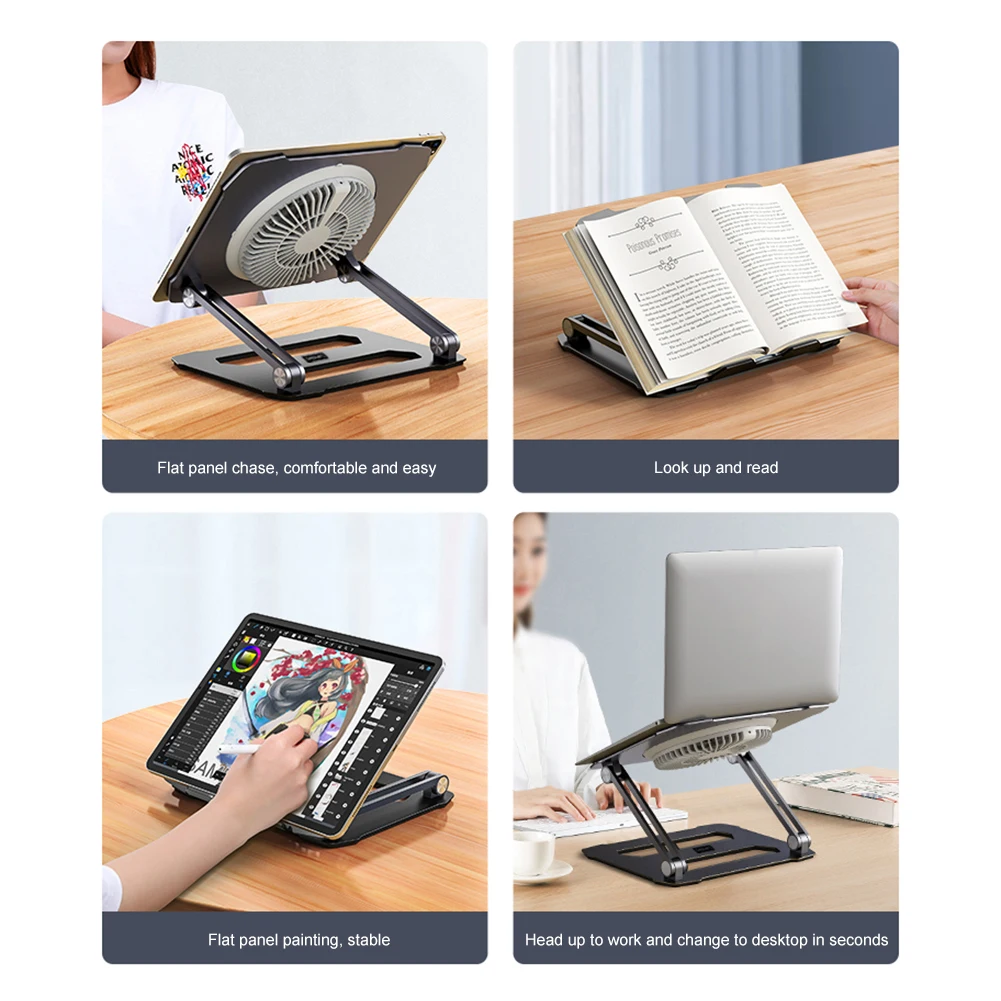 Laptop Stand Holder Aluminium Alloy Computer Bracket Fan Cooling Height Adjustable Desktop Organizer Computer Accessories
Laptop Stand Holder Aluminium Alloy Computer Bracket Fan Cooling Height Adjustable Desktop Organizer Computer Accessories