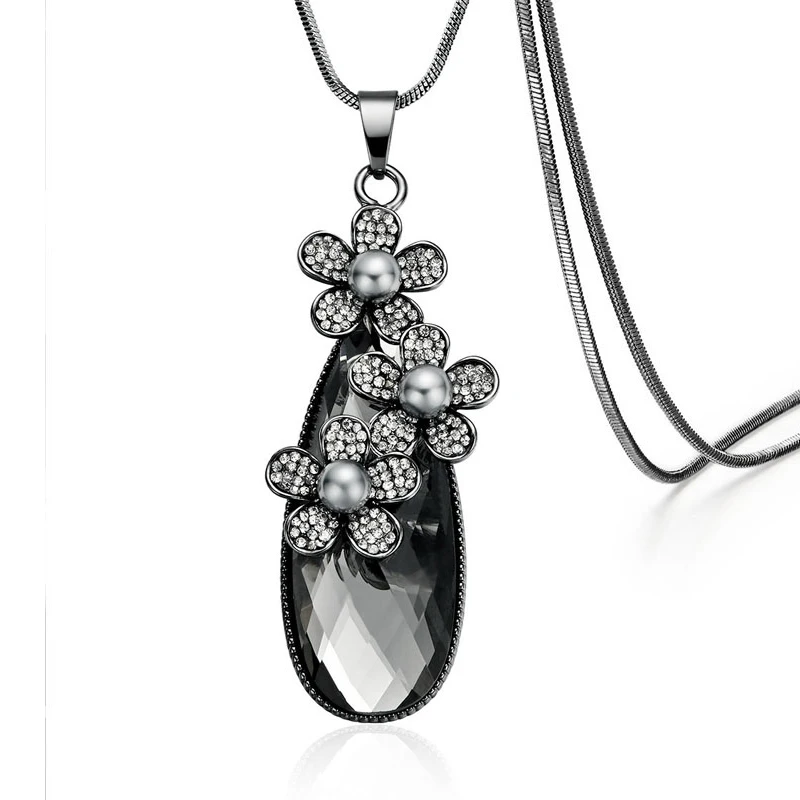 KIOOZOL Vintage White Silver Color Pearl Flower Black Color CZ Pendant Long Necklace For Women Vintage Jewelry 109 KO2
KIOOZOL Vintage White Silver Color Pearl Flower Black Color CZ Pendant Long Necklace For Women Vintage Jewelry 109 KO2