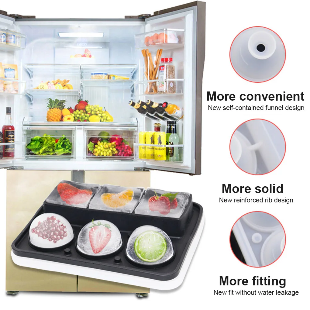 6 Grids Ice Cube Ball Mold Bar Non-Stick Silicone Mould Leakproof Tray Cold Beverage Maker Bartending Kitchenware
6 Grids Ice Cube Ball Mold Bar Non-Stick Silicone Mould Leakproof Tray Cold Beverage Maker Bartending Kitchenware