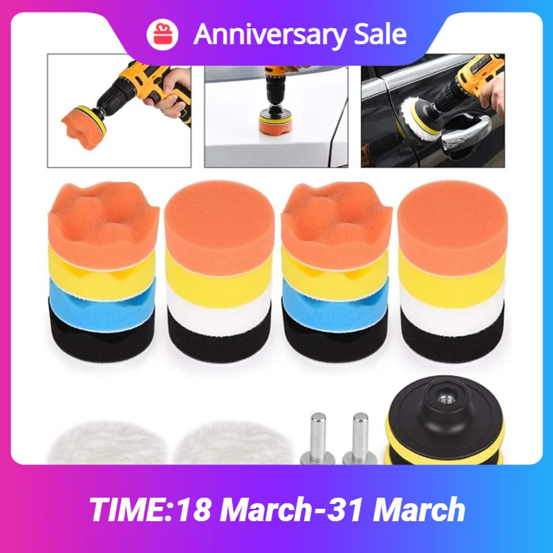 Car Polisher 22 Pcs 3 Inch Polishing Disc Self-adhesive Flat Wave Waxing Set Sponge Wool Wheel Automotive Cleaning Washing Items
Car Polisher 22 Pcs 3 Inch Polishing Disc Self-adhesive Flat Wave Waxing Set Sponge Wool Wheel Automotive Cleaning Washing Items