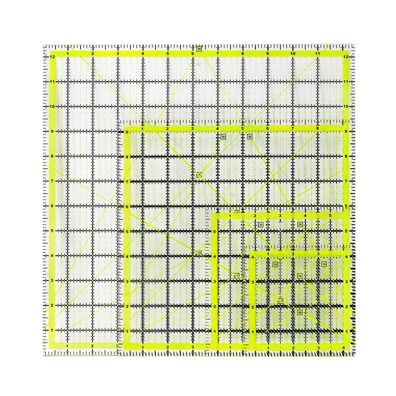 4 Pcs Quilting Ruler Square Quilting Rulers Acrylic Quilters Rulers Clear Mark With Non Slip Rings
4 Pcs Quilting Ruler Square Quilting Rulers Acrylic Quilters Rulers Clear Mark With Non Slip Rings