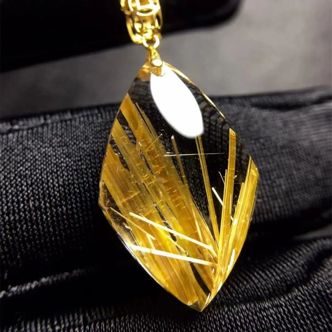 Подвеска из натурального золота с рутилированным кварцем, ювелирное изделие из 18-каратного золота для женщин и мужчин, Подарочные бусины с кристаллами богатства, 21 х14х7 мм AAAAA 
Подвеска из натурального золота с рутилированным кварцем, ювелирное изделие из 18-каратного золота для женщин и мужчин, Подарочные бусины с кристаллами богатства, 21 х14х7 мм AAAAA