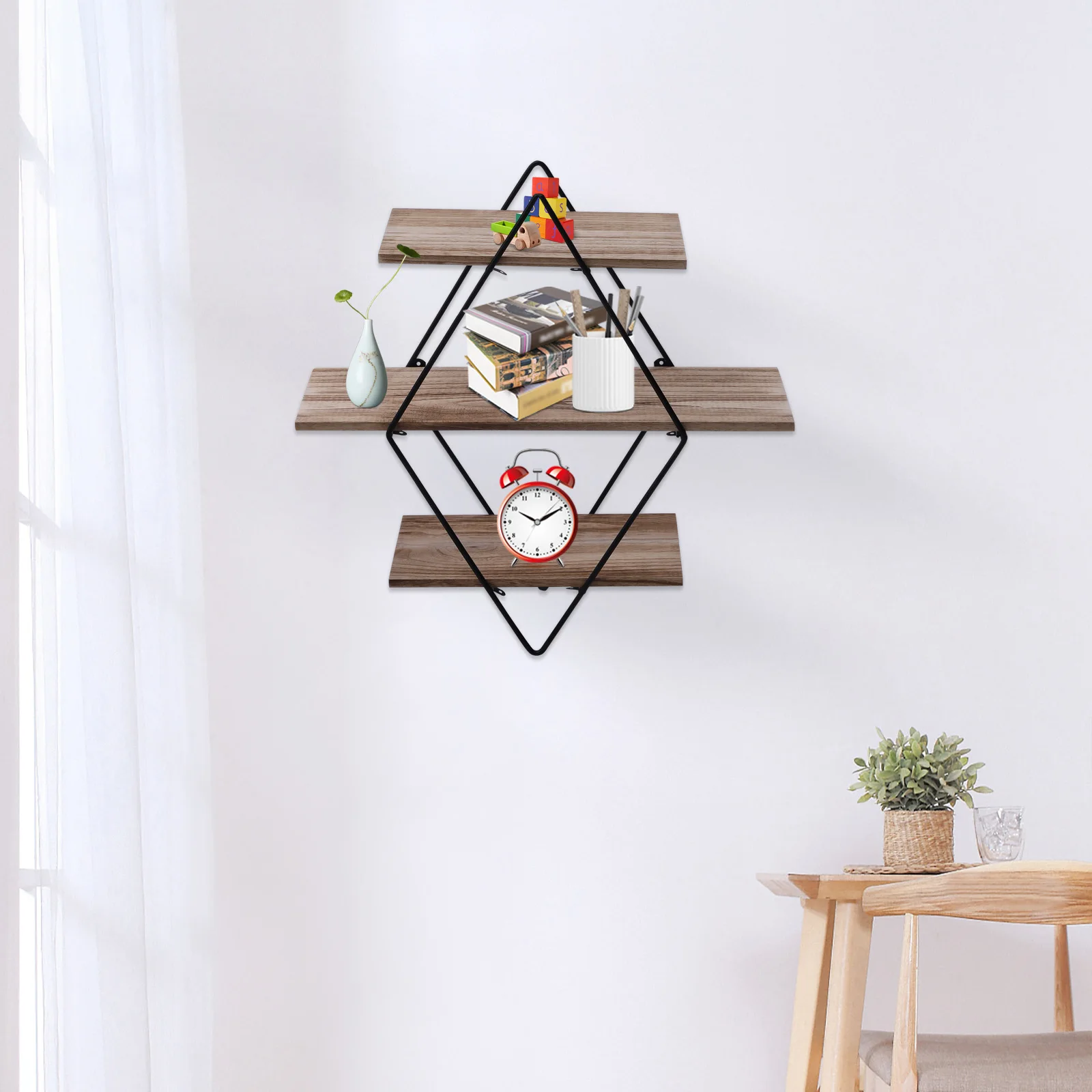 Floating Shelves for Wall, Wood Geometric Style Decor Shelf for Bathroom Bedroom Living Room Kitchen Office
Floating Shelves for Wall, Wood Geometric Style Decor Shelf for Bathroom Bedroom Living Room Kitchen Office
