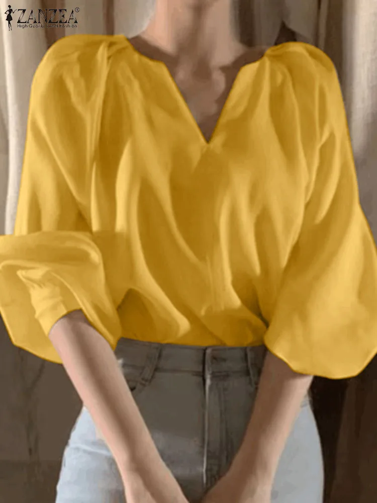 Fashion Women Tops ZANZEA Vintage Solid V-neck Chic Blouse 2023 Autumn Long Puff Sleeve Shirts Casual Loose Pleats Dating Tunics
Fashion Women Tops ZANZEA Vintage Solid V-neck Chic Blouse 2023 Autumn Long Puff Sleeve Shirts Casual Loose Pleats Dating Tunics