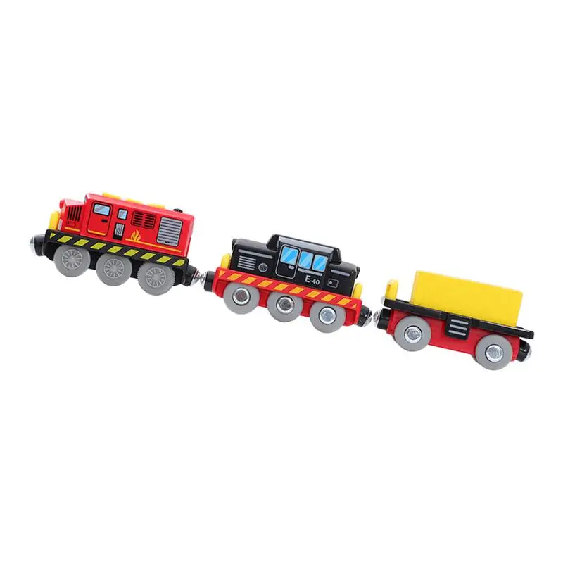 

Магнитный локомотивный поезд, игрушечный транспортный транспорт, совместимый с деревянными дорожками, Интерактивная игрушка для родителей и детей, подарок