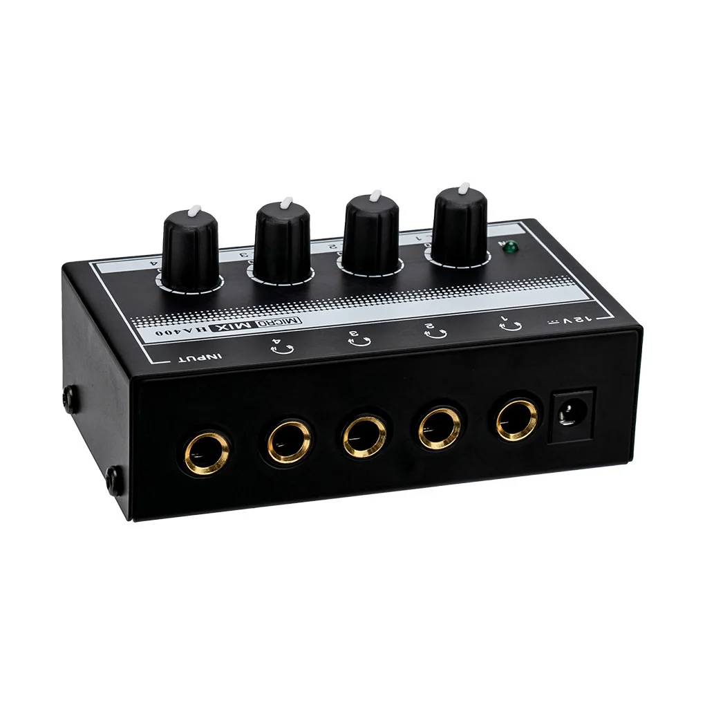 Headphone Amplifier Portable Mixer 4 Channel Adjustable Button Control Stereo Musical Instrument Recording Studio Volume Control
Headphone Amplifier Portable Mixer 4 Channel Adjustable Button Control Stereo Musical Instrument Recording Studio Volume Control