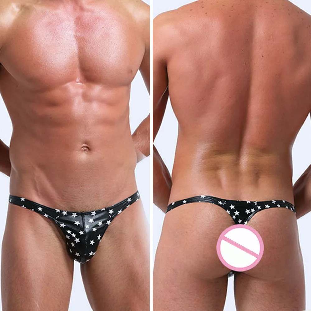 Sexy Men Imitation Leather Briefs Printed Stamping Underpants Fashion Man Low Rise Briefs Bikini T-Back Pouch Panties Breathable
Sexy Men Imitation Leather Briefs Printed Stamping Underpants Fashion Man Low Rise Briefs Bikini T-Back Pouch Panties Breathable