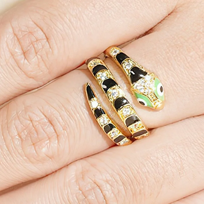 Fashion Dripping Snake Ring Copper Micro-set Zircon Niche Models Dripping Style Copper Micro-set Luxury Jewelry Ring Women 
Fashion Dripping Snake Ring Copper Micro-set Zircon Niche Models Dripping Style Copper Micro-set Luxury Jewelry Ring Women