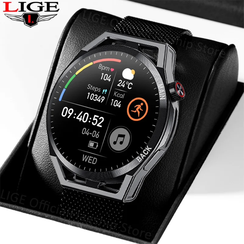 Смарт-часы LIGE NFC мужские HD 360*360 с поддержкой Bluetooth |