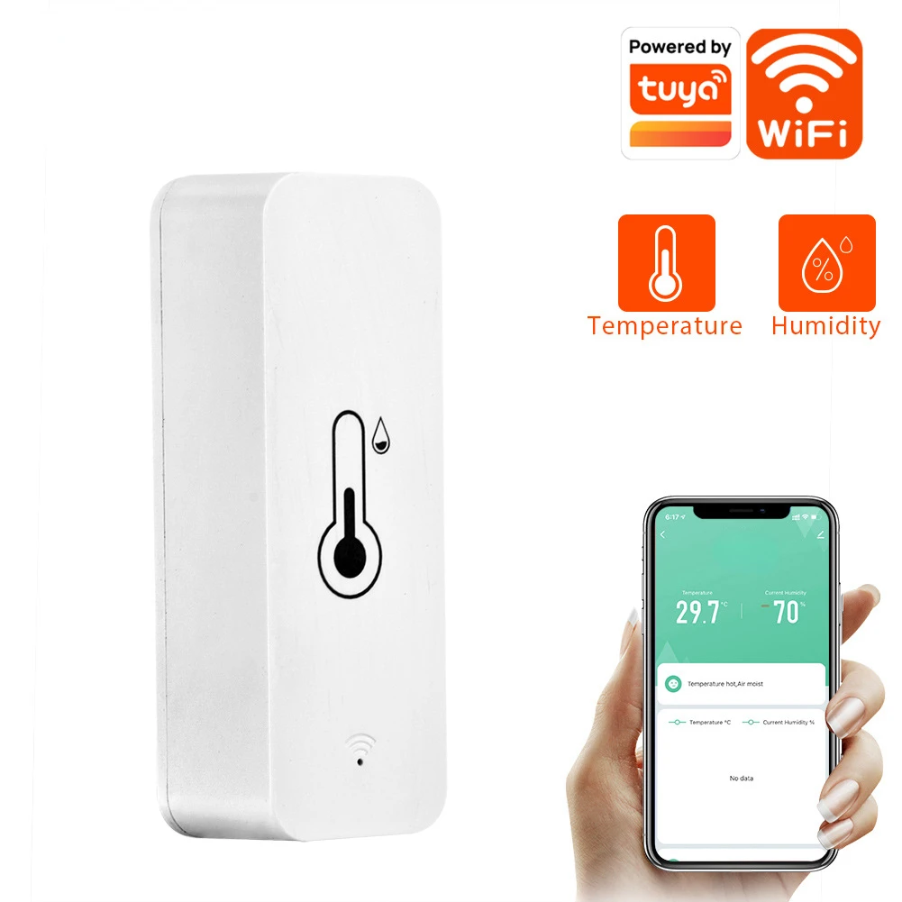 Tuya Smart Temperature Humidity Sensor WiFi APP Remote Monitor for Smart Home Var Smart Life Work with Alexa Google Assistant
Tuya Smart Temperature Humidity Sensor WiFi APP Remote Monitor for Smart Home Var Smart Life Work with Alexa Google Assistant