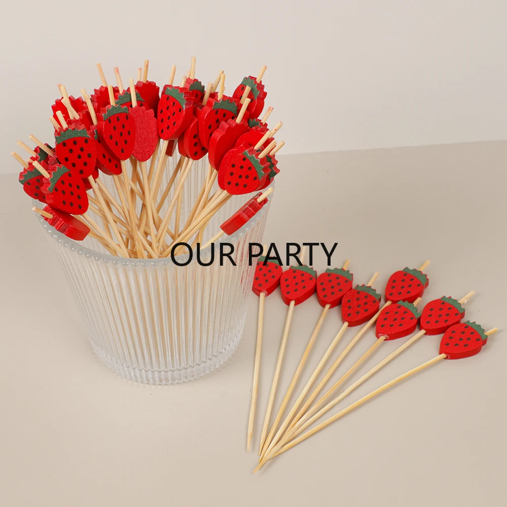 Бамбуковые шпажки для десертов, красные, 100 шт. 
Бамбуковые шпажки для десертов, красные, 100 шт.