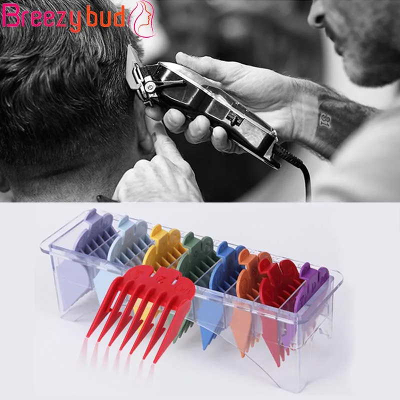 8pcs Universal Limit Comb Set Trimmer Cutting Guide Comb Oil Head Fader Electric Clipper Caliper Comb Hairdressing Accessories
8pcs Universal Limit Comb Set Trimmer Cutting Guide Comb Oil Head Fader Electric Clipper Caliper Comb Hairdressing Accessories