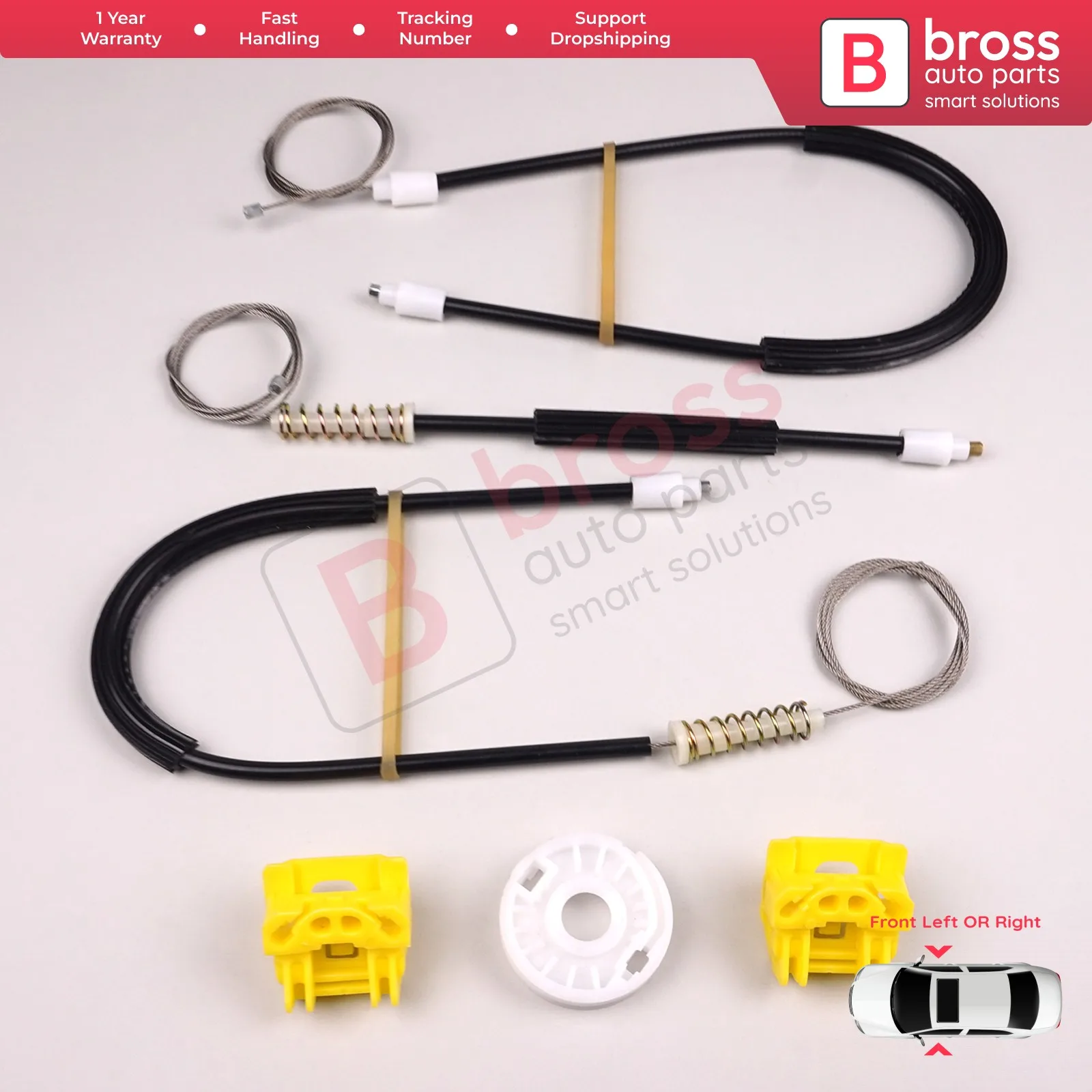 Bross Auto Parts BWR643 Electrical Power Window Regulator Repair Kit Front Left or Right Door for VW Golf 4 Bora 1997-2004 
Bross Auto Parts BWR643 Electrical Power Window Regulator Repair Kit Front Left or Right Door for VW Golf 4 Bora 1997-2004