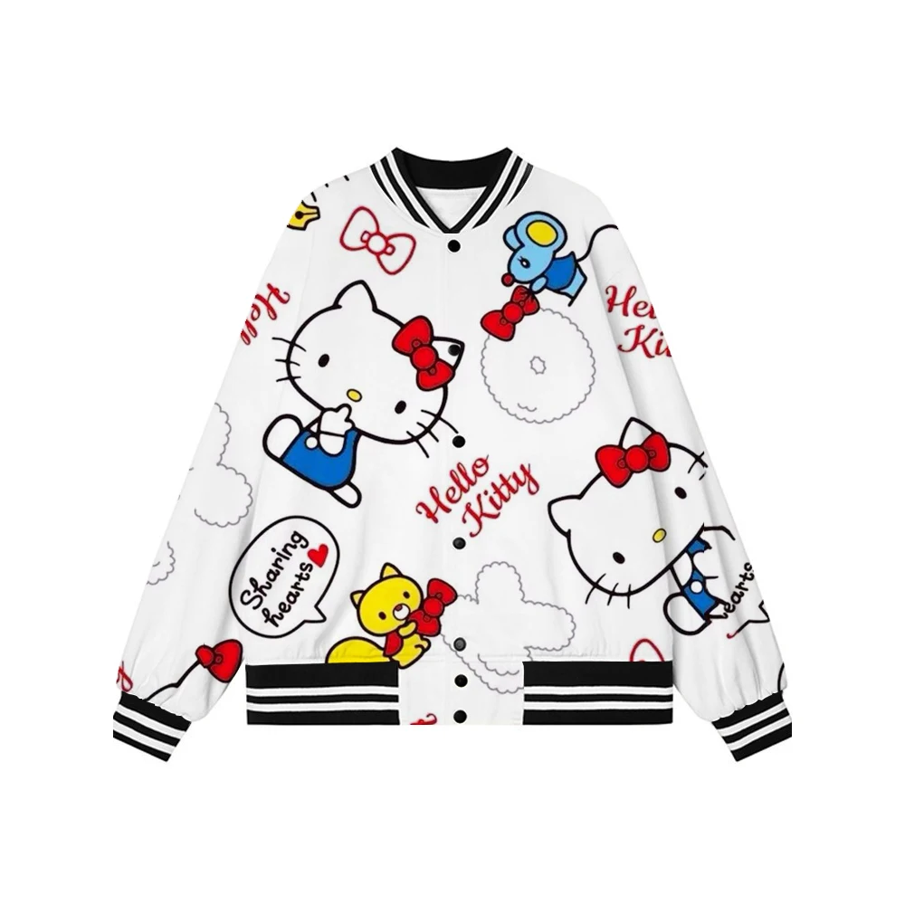 Women's baseball uniform 2022 Europe and the United States hip-hop Hello Kitty print fashion personality trend couple jacket
Women's baseball uniform 2022 Europe and the United States hip-hop Hello Kitty print fashion personality trend couple jacket