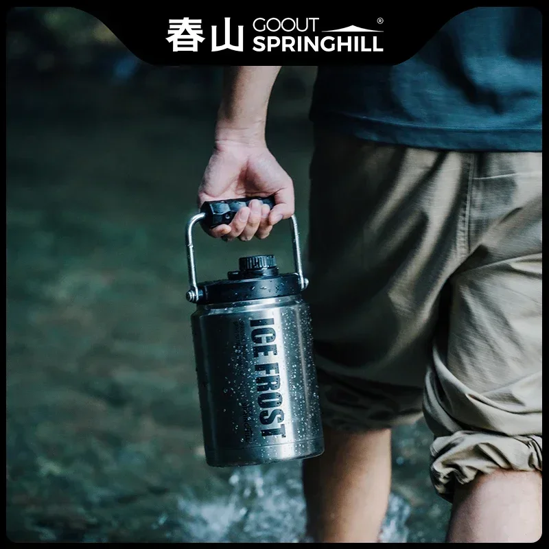 Изолированное ведро для льда GOOUT SPRINGHILL кемпинга черненое из нержавеющей стали