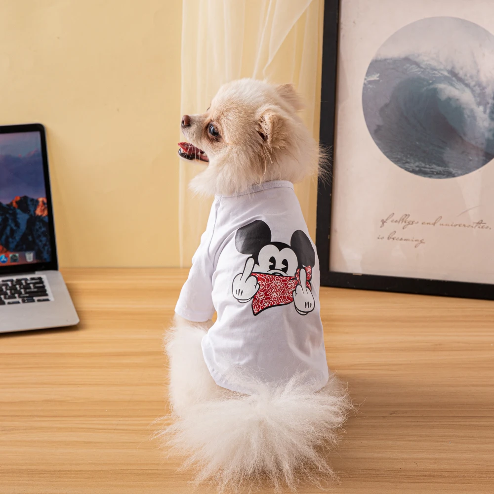 Disney Fashion Print Dog Clothes 100% Cotton Pet T Shirt Pomeranian Schnauzer Bulldog Spring Summer Dog Costume
Disney Fashion Print Dog Clothes 100% Cotton Pet T Shirt Pomeranian Schnauzer Bulldog Spring Summer Dog Costume