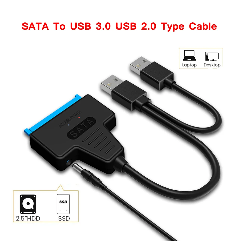 SATA To USB 3.0 Type C OTG Cable 6 Gbps For 2.5 Inch External HDD SSD Hard Drive SATA 3 22 Pin Data Transfer Adapter Sata Cord
SATA To USB 3.0 Type C OTG Cable 6 Gbps For 2.5 Inch External HDD SSD Hard Drive SATA 3 22 Pin Data Transfer Adapter Sata Cord