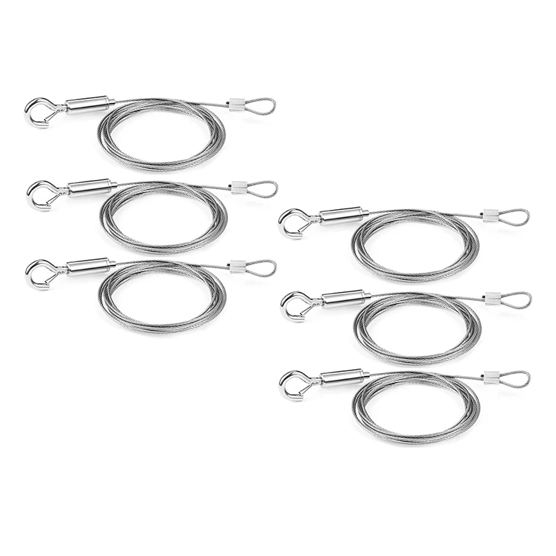 6 PCS Heavy Duty Stainless Steel Wire Rope, 2M Adjustable Picture Hanging Wire For Mirror Hanging Hardware Light Lamp
6 PCS Heavy Duty Stainless Steel Wire Rope, 2M Adjustable Picture Hanging Wire For Mirror Hanging Hardware Light Lamp