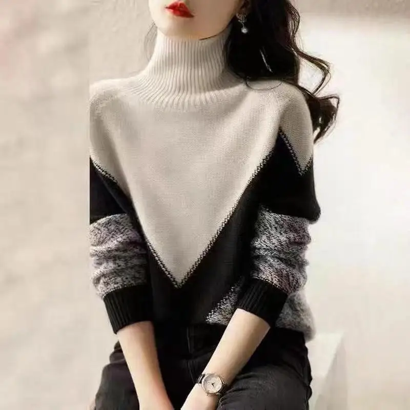 Elegant Patchwork Women Sweaters Autumn Winter New Long Sleeve O-Neck Casual Street Knitted Pullovers Tops Fashion Clothing E467
Elegant Patchwork Women Sweaters Autumn Winter New Long Sleeve O-Neck Casual Street Knitted Pullovers Tops Fashion Clothing E467