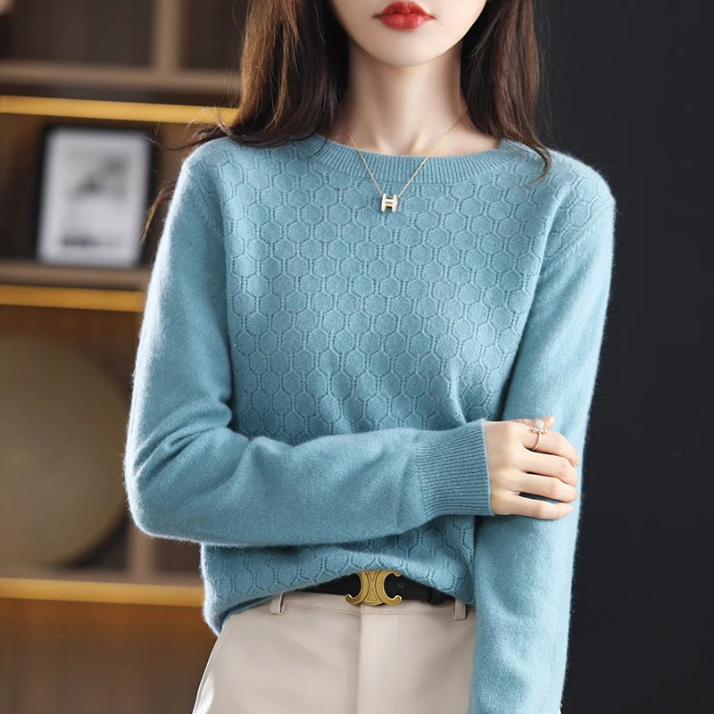 BELIARST 100% Pure Wool Sweater Women's Round neck Pullover Spring and Autumn New Quilted Plaid Tops Casual Knitted Loose Jacket
BELIARST 100% Pure Wool Sweater Women's Round neck Pullover Spring and Autumn New Quilted Plaid Tops Casual Knitted Loose Jacket
