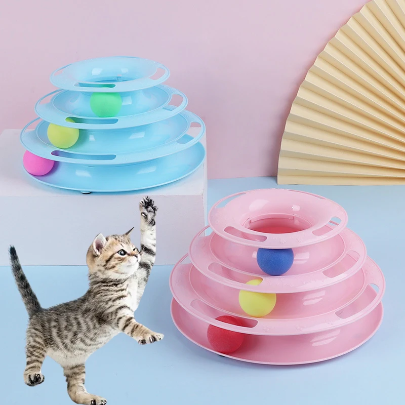 Cat Toy Tower Three-Layer Round Cat Turntable with Three Balls Kitten Puzzle Track Toys Interactive Amusement Plate Cat Supplies
Cat Toy Tower Three-Layer Round Cat Turntable with Three Balls Kitten Puzzle Track Toys Interactive Amusement Plate Cat Supplies