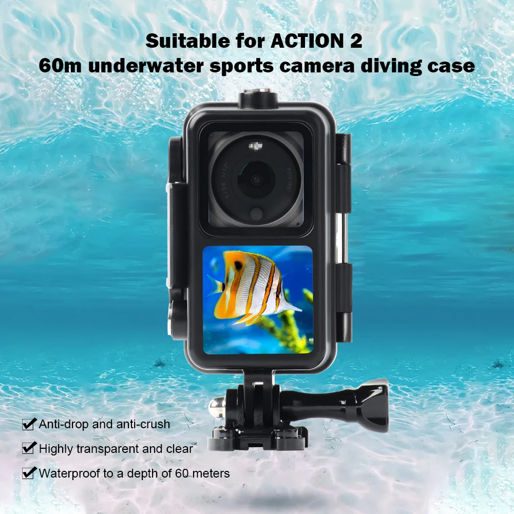 Водонепроницаемый чехол ALLOYSEED для камеры DJI ACTION 2, 60 м 
Водонепроницаемый чехол ALLOYSEED для камеры DJI ACTION 2, 60 м