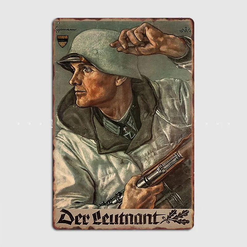 

Der Leutnant The Lieutenant WW2 Poster Metal Plaque Mural Painting Wall Customize Pub Tin Sign Poster
