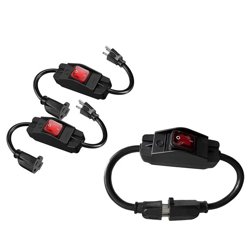 3-зубчатый удлинитель с водонепроницаемым переключателем, высокопрочный удлинитель 1875 Вт с переключателем, 14AWG футов, вилка стандарта США
3-зубчатый удлинитель с водонепроницаемым переключателем, высокопрочный удлинитель 1875 Вт с переключателем, 14AWG футов, вилка стандарта США