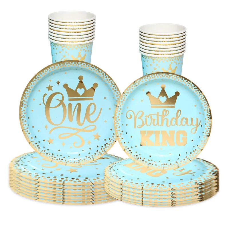 8 Guests Boys 1st Birthday Party Tableware Blue Stamping Golden Birthday King Plate Napkin Cup Happy One Birthday Party Supplies
8 Guests Boys 1st Birthday Party Tableware Blue Stamping Golden Birthday King Plate Napkin Cup Happy One Birthday Party Supplies
