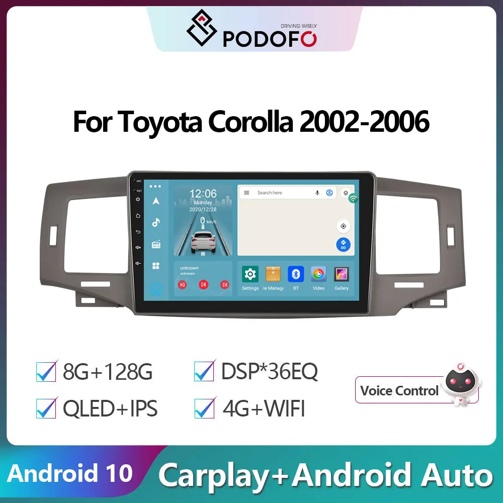 Автомагнитола Podofo, 2DIN, Android 10, мультимедийный видеоплеер для Toyota Corolla 2002-2006, GPS-навигация, 2DIN, Carplay, автостерео
Автомагнитола Podofo, 2DIN, Android 10, мультимедийный видеоплеер для Toyota Corolla 2002-2006, GPS-навигация, 2DIN, Carplay, автостерео