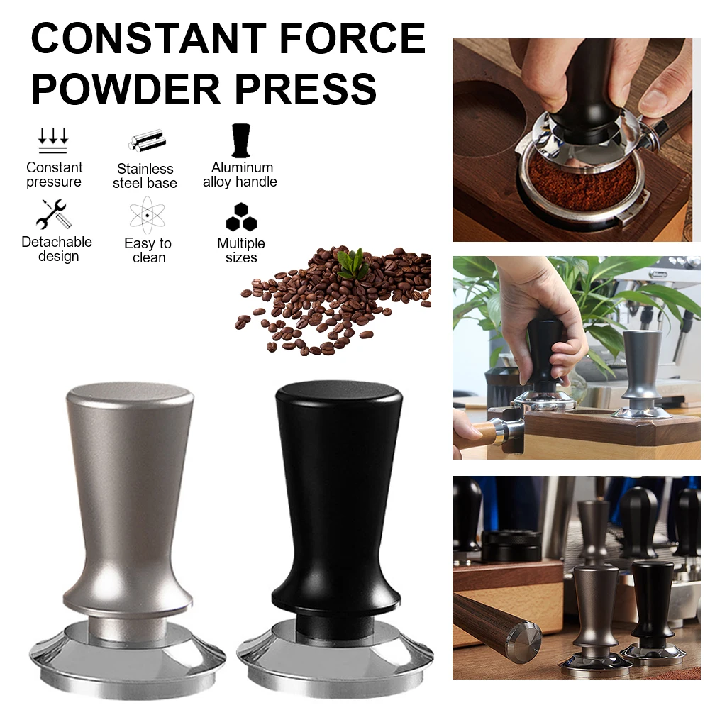 

51/53/58mm Adjustable Depth Calibrated Coffee Tamper Steady Pressure Espresso Distributor Stainless Steel Tamper Barista Tools