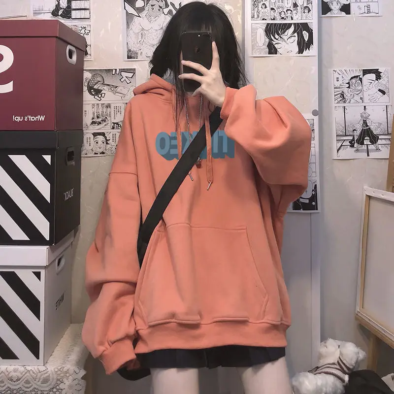 DAYIFUN Autumn Winter Hooded Sweatshirt Women's Clothing Oversize Pockets American Letter Print Top Solid Drewstring Pullovers
DAYIFUN Autumn Winter Hooded Sweatshirt Women's Clothing Oversize Pockets American Letter Print Top Solid Drewstring Pullovers