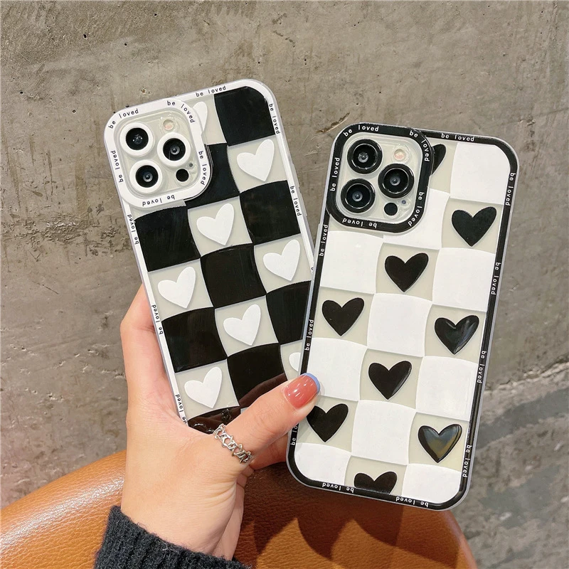 Love Heart Lattice Grid Funda For iPhone 13 12 11 Pro Max Case iPhone X 8 7 Plus XS Max SE 2 3 Square Transparent Couple Cover
Love Heart Lattice Grid Funda For iPhone 13 12 11 Pro Max Case iPhone X 8 7 Plus XS Max SE 2 3 Square Transparent Couple Cover