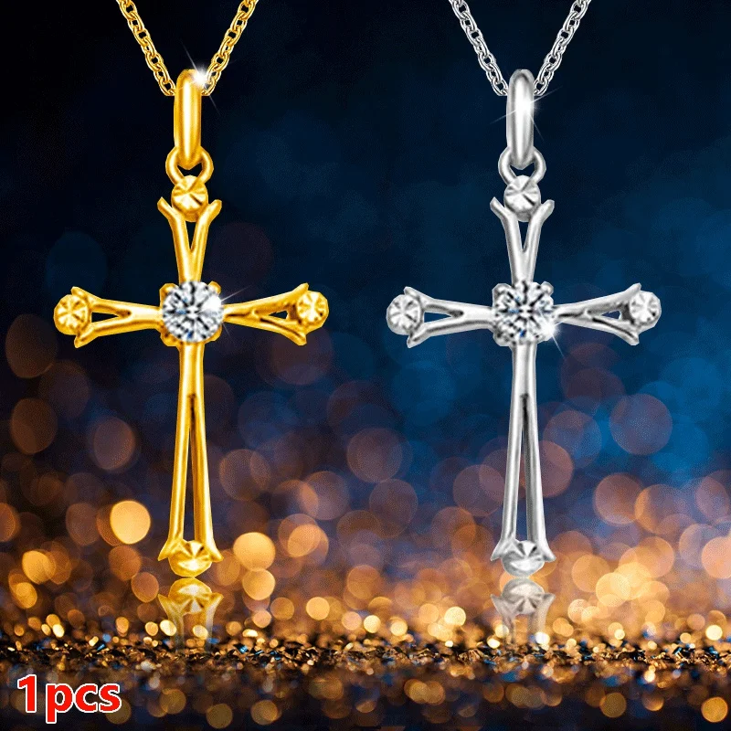 Cross Diamond Pendant Necklace,Infinity Cross Necklace, Gold Plated Cross Necklace, Religious Necklace, Infinity Cross Pendant
Cross Diamond Pendant Necklace,Infinity Cross Necklace, Gold Plated Cross Necklace, Religious Necklace, Infinity Cross Pendant