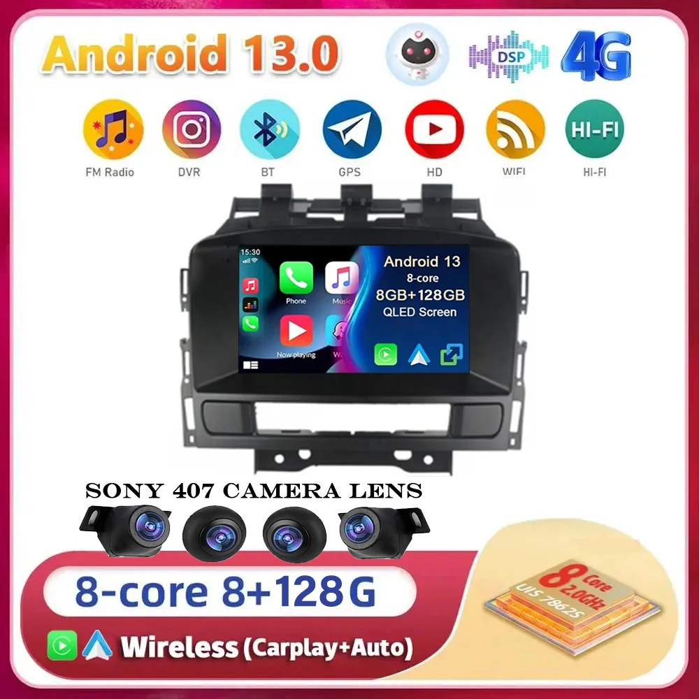 Автомобильный радиоприемник на Android 13 для Buick Excelle GT XT Opel Astra J 2011 2012 2013 2014