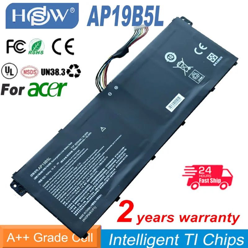 AP19B5L 15 4 В 54 6 Втч Аккумулятор для ноутбука Acer Aspire 5 A515-56 A515-55 A515-44 SF314-42