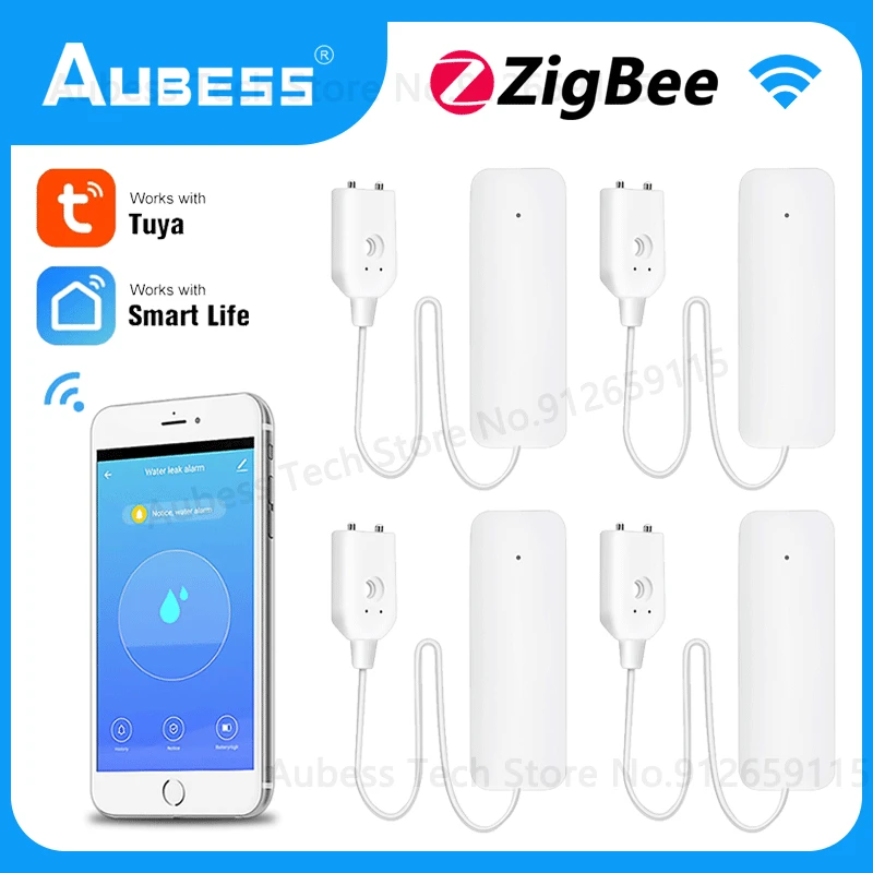 Датчик утечки воды AUBESS Tuya ZigBee, детектор уровня воды, Защита утечки, для умного дома 
Датчик утечки воды AUBESS Tuya ZigBee, детектор уровня воды, Защита утечки, для умного дома