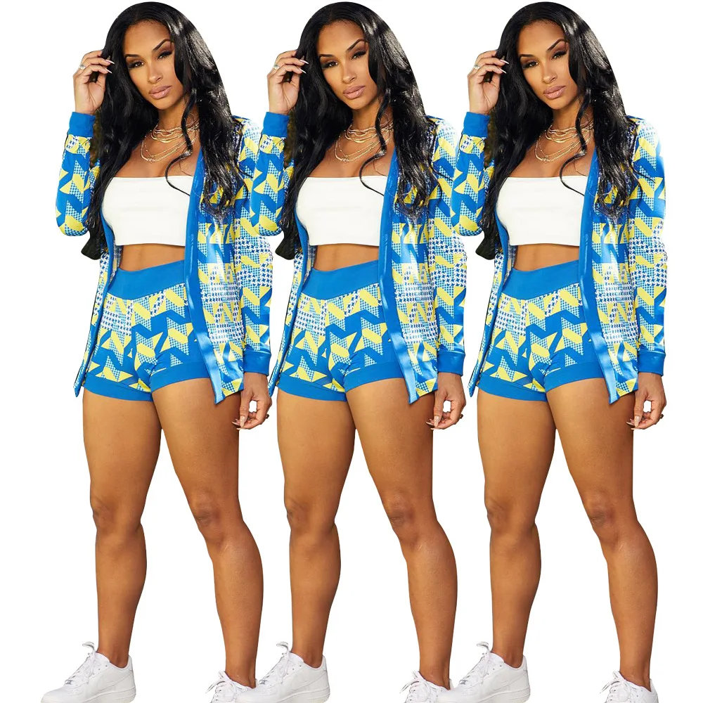HM6004 Women's Casual Two Pieces Spring Autumn Sexy Streetwear Fashion Printed Long Sleeve Jacket + Shorts Suit Women
HM6004 Women's Casual Two Pieces Spring Autumn Sexy Streetwear Fashion Printed Long Sleeve Jacket + Shorts Suit Women