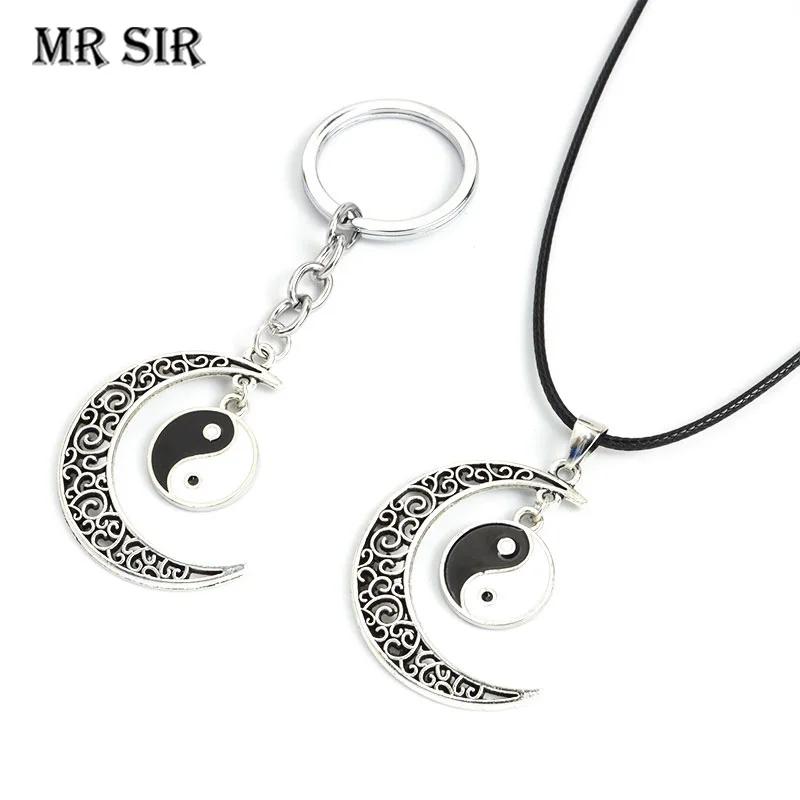 Black White Yin Yang Enamel Moon Pendant Keychains Necklaces Tai Chi Bagua Keyring Jewelry for Women Men Gifts Trending Products
Black White Yin Yang Enamel Moon Pendant Keychains Necklaces Tai Chi Bagua Keyring Jewelry for Women Men Gifts Trending Products