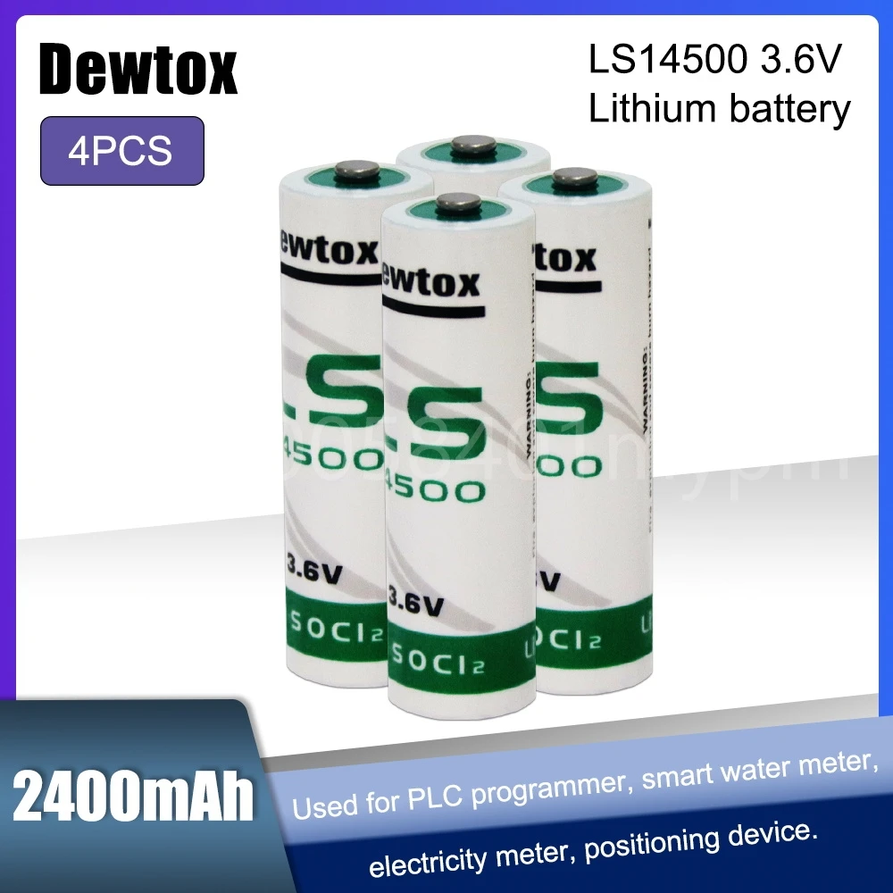 

4PCS New 3.6V LS14500 LS 14500 ER14505 14500 TL5104 Lithium Battery for PLC Equipment CNC Machine Primary Batteries