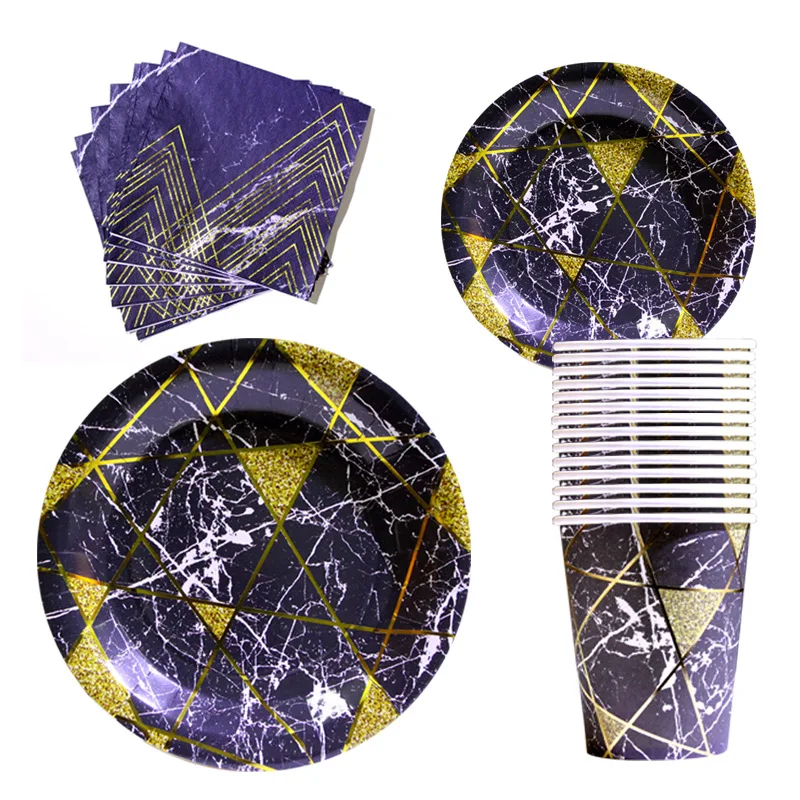 New Party Supplies Imitation Marble Theme Black Gold Children's Toys Tableware Decoration Disposable Bronzing Set
New Party Supplies Imitation Marble Theme Black Gold Children's Toys Tableware Decoration Disposable Bronzing Set