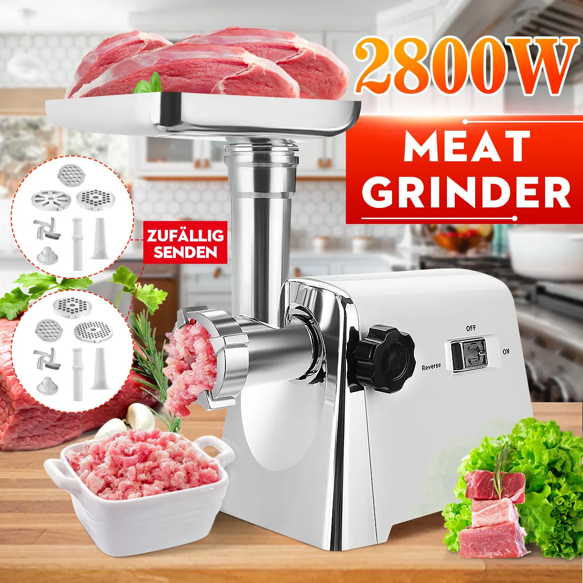 Heavy Duty 2800W Max Powerful Electric Meat Grinder Home Sausage Stuffer Meat Mincer Food Processor
Heavy Duty 2800W Max Powerful Electric Meat Grinder Home Sausage Stuffer Meat Mincer Food Processor