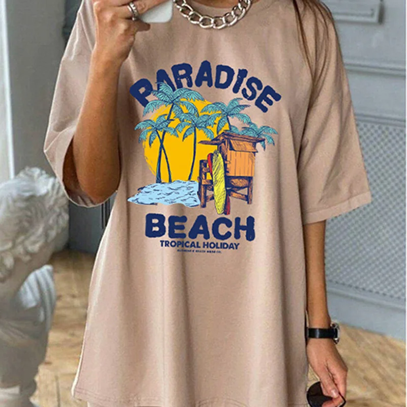 Coconut Tree Print Beach Style Oversized T Shirt Women Short Sleeve Casual Woman Tshirts Summer Plus Size Comfy Vacation Fashion
Coconut Tree Print Beach Style Oversized T Shirt Women Short Sleeve Casual Woman Tshirts Summer Plus Size Comfy Vacation Fashion