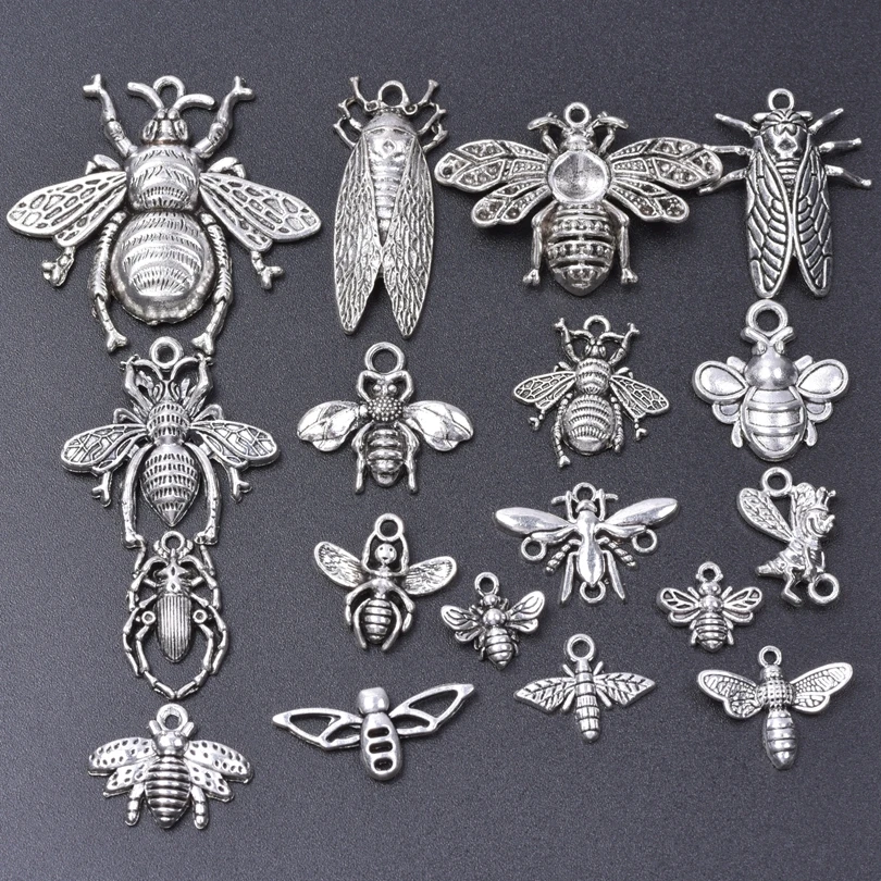 

Vintage Style 18PCS/Lot Bulk Mix Dragonfly Insect Animal Pendant Charm Alloy For Jewelry Women Handmade Making DIY Accessories