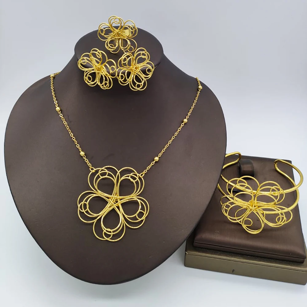 18K Gold Color Ethiopian Necklace Jewelry Sets Gold Color Earrings and Necklace Wedding Party African Bangle Ring Gifts
18K Gold Color Ethiopian Necklace Jewelry Sets Gold Color Earrings and Necklace Wedding Party African Bangle Ring Gifts