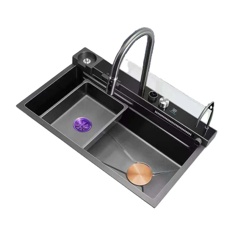 2023 New Design 30 Inch Multi-functional 304 Stainless Steel Piano Key Waterfall Kitchen Sink With Automatic Cupwasher
2023 New Design 30 Inch Multi-functional 304 Stainless Steel Piano Key Waterfall Kitchen Sink With Automatic Cupwasher