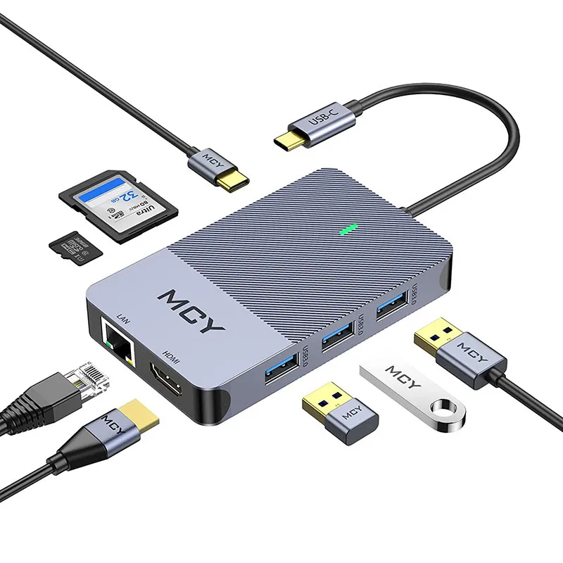 8IN1 USB C Hub Docking Station Triple Display Dual HDMI Vga RJ45 Splitter Adapter For Xiaomi Laptops Usb 3.0 Hub PC Accessories
8IN1 USB C Hub Docking Station Triple Display Dual HDMI Vga RJ45 Splitter Adapter For Xiaomi Laptops Usb 3.0 Hub PC Accessories